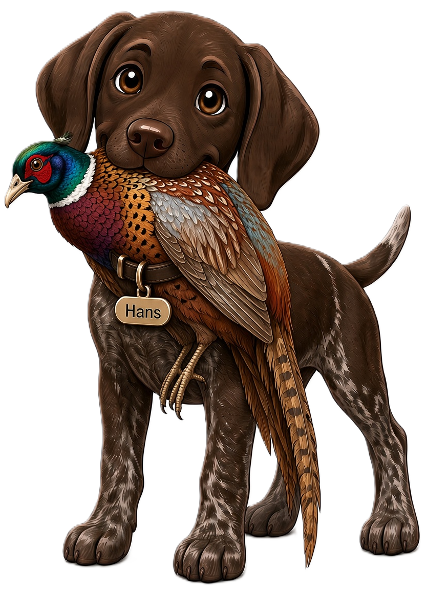 Underhill Meats German Shorthaired Pointer mascot